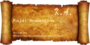 Kajdi Armandina névjegykártya